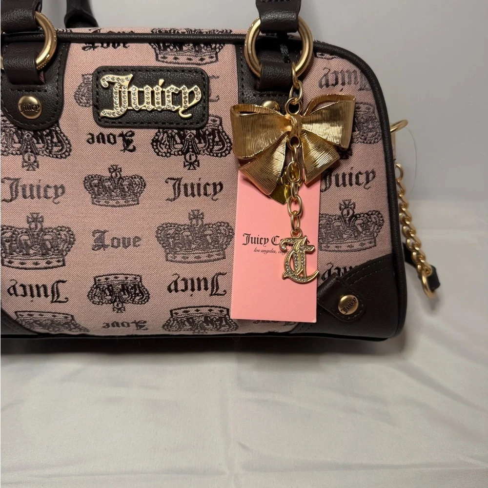 Juicy Couture Pink and Brown Vintage Y2K Bag